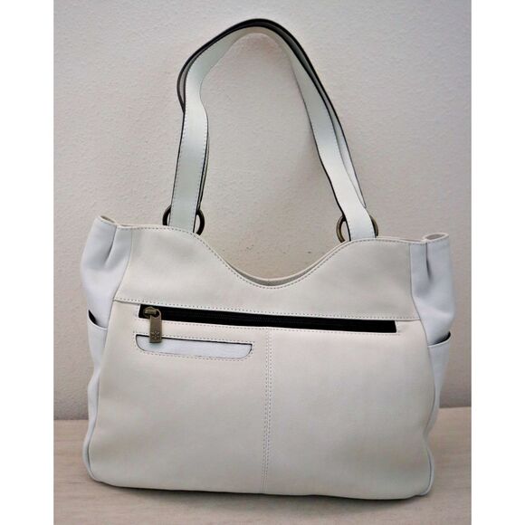 Anuschka Women's Ivory Genuine Leather Tote Handbag Purse - Picture 2 of 16